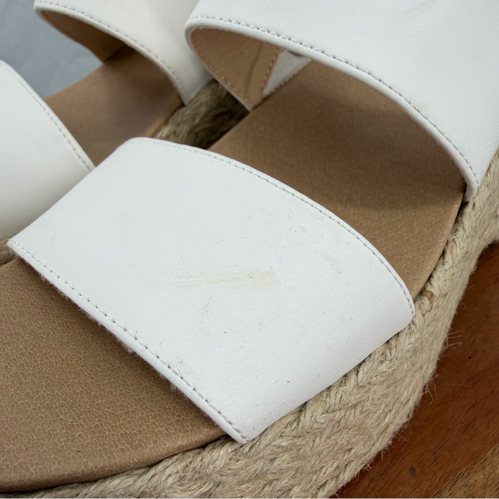 Dr.‎ Scholl's Women's Delaney Espadrille Wedge Sandal, White sz 7.5 faux leather - Picture 10 of 12